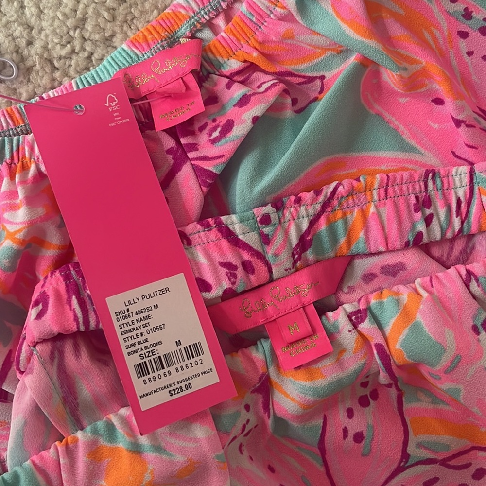 Lilly Pulitzer Esmeray Set - Surf Blue Bonita Blooms - M - Picture 7 of 9